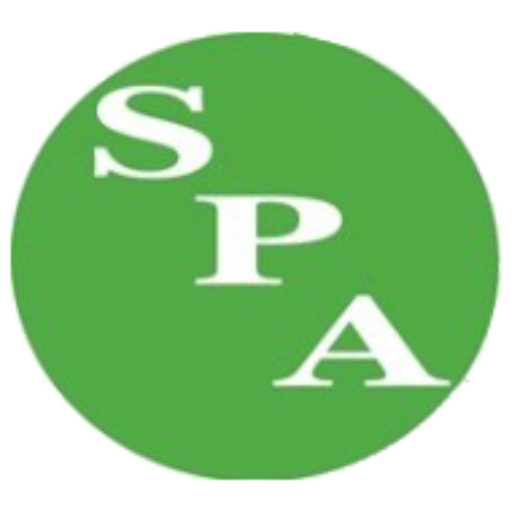 Green circular logo with the letters SPA in white.