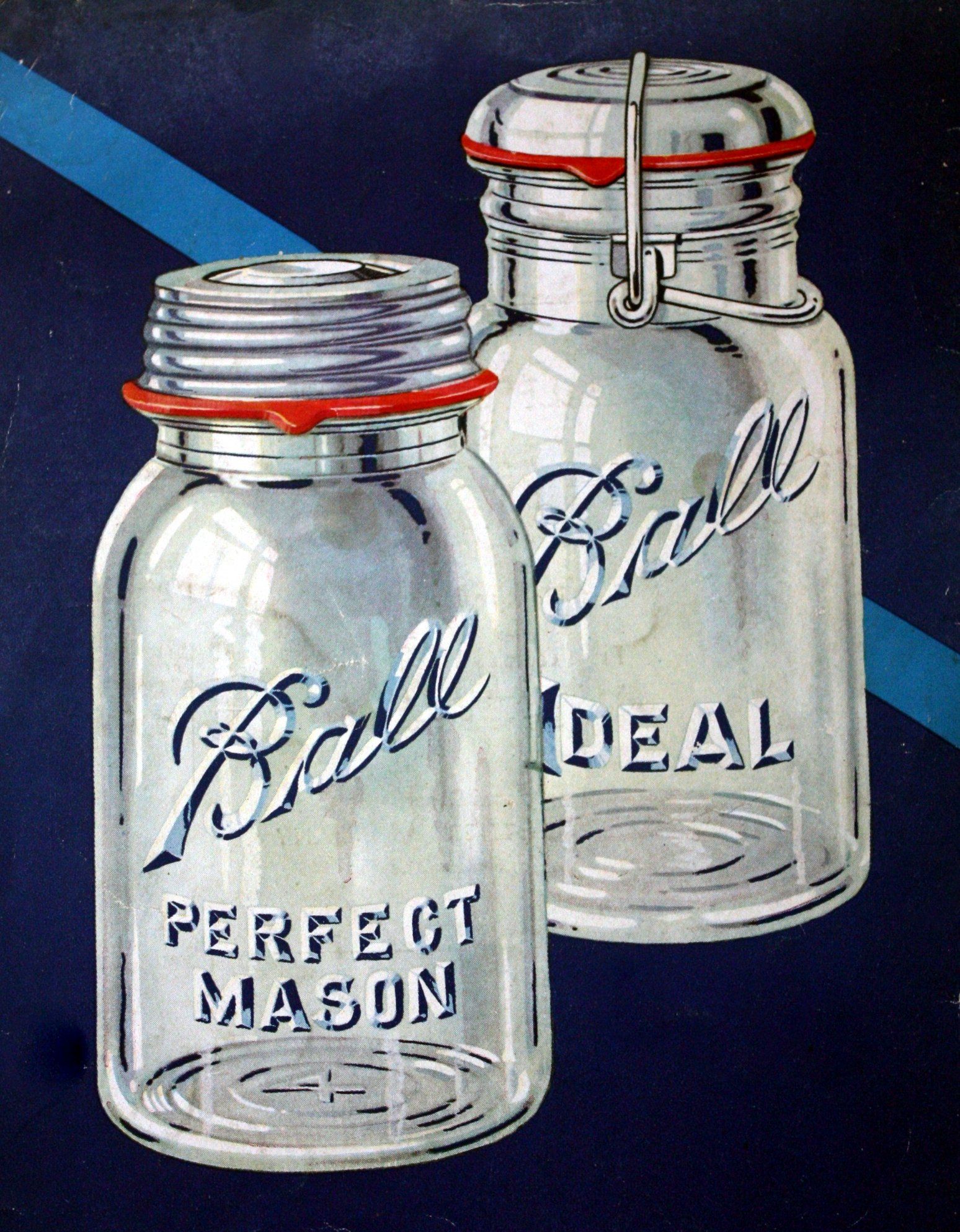 Vintage Ball mason jars illustration.