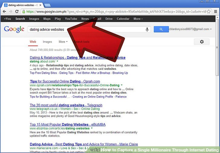 Google search for dating advice websites.